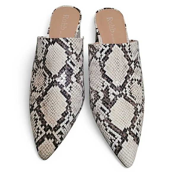 ROHB Willow Cream and Black Mules with Wedge Heel - Picture 5 of 12